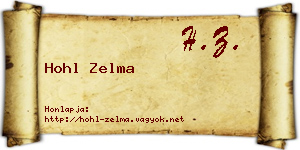 Hohl Zelma névjegykártya